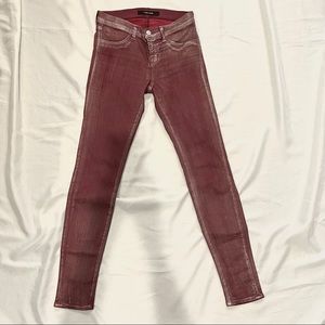 J Brand Maroon Shimmer Jeans